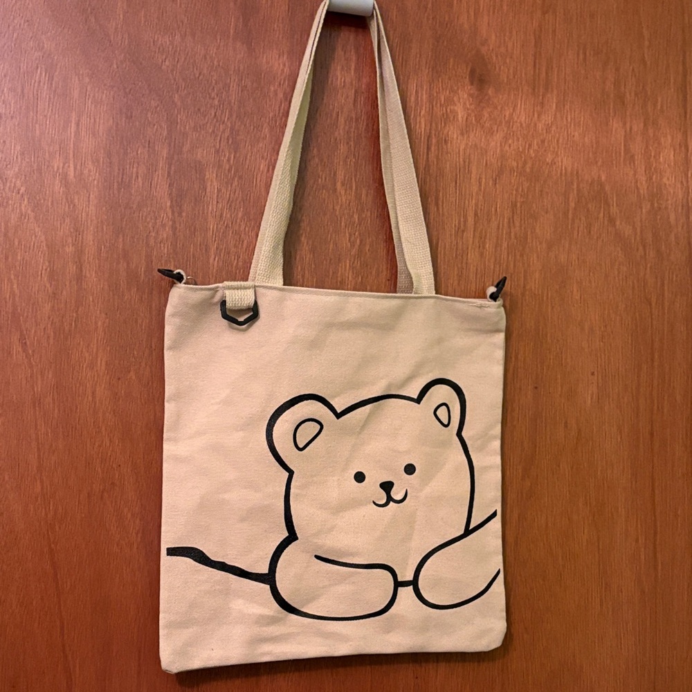 Cute Bear Canvas Tote Bag